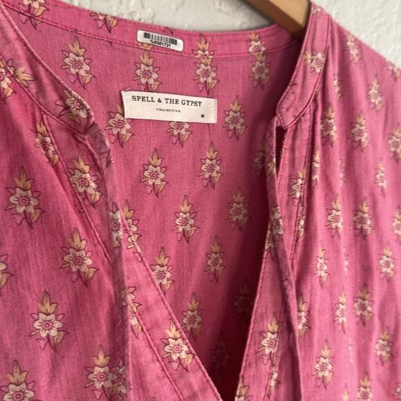 Spell & the Gypsy Dress Pink Mauve Boho Vacation Indie Peasant Bohemian Medium - Picture 5 of 8